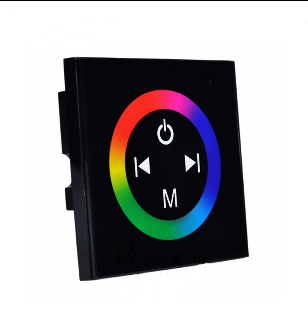 12V-24V DC TM08 Wall Panel Touchable Color Ring LED Controller for RGB Color Changing LED Strips