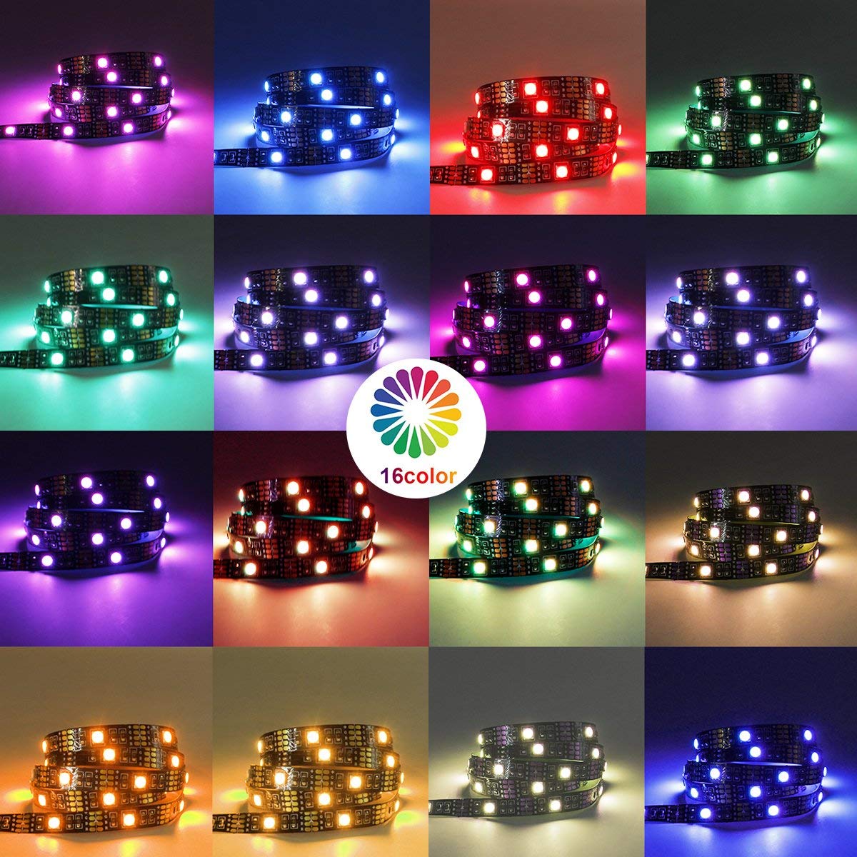 5V 1M/3.3ft LED TV Backlights USB Powered Bias Lighting Kit with RF Remote Controller (16 Colors and 4 Dynamic Modes) for HDTV/PC Monitor/Home Theater