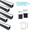 Black Aluminum Extrusion U05 36x24mm U-Shape LED Aluminum Channel System for LED Strip Installation