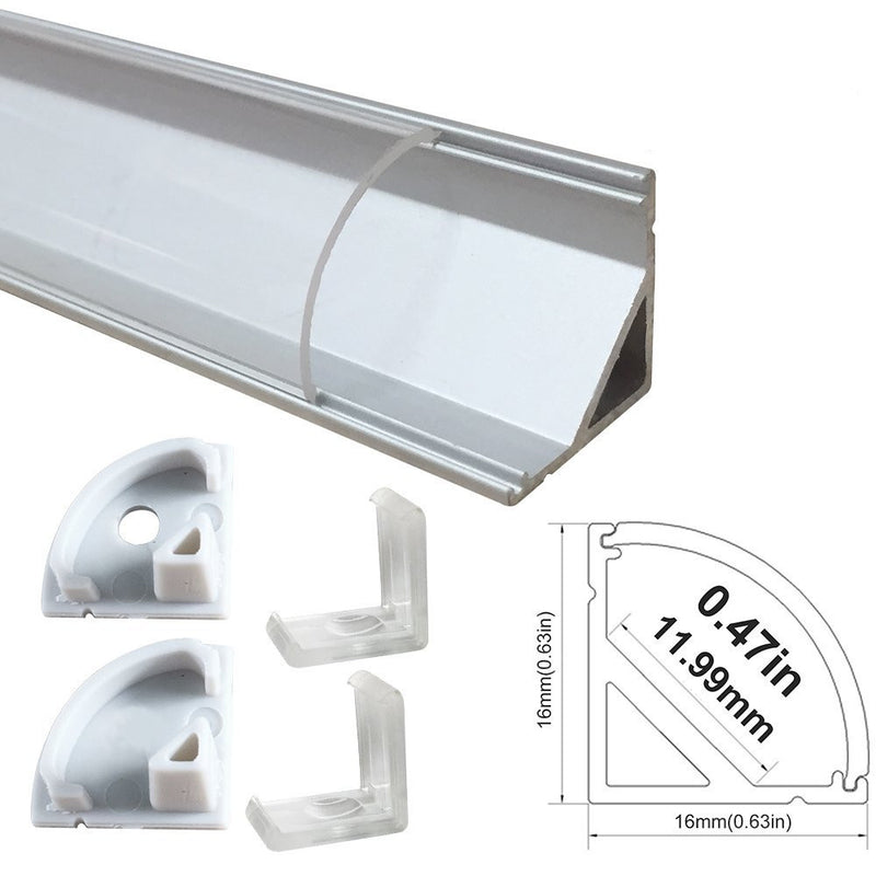 LED Strip Light Corner Channel, Aluminum Profile V Shape 2 M (6.56 FT), C16
