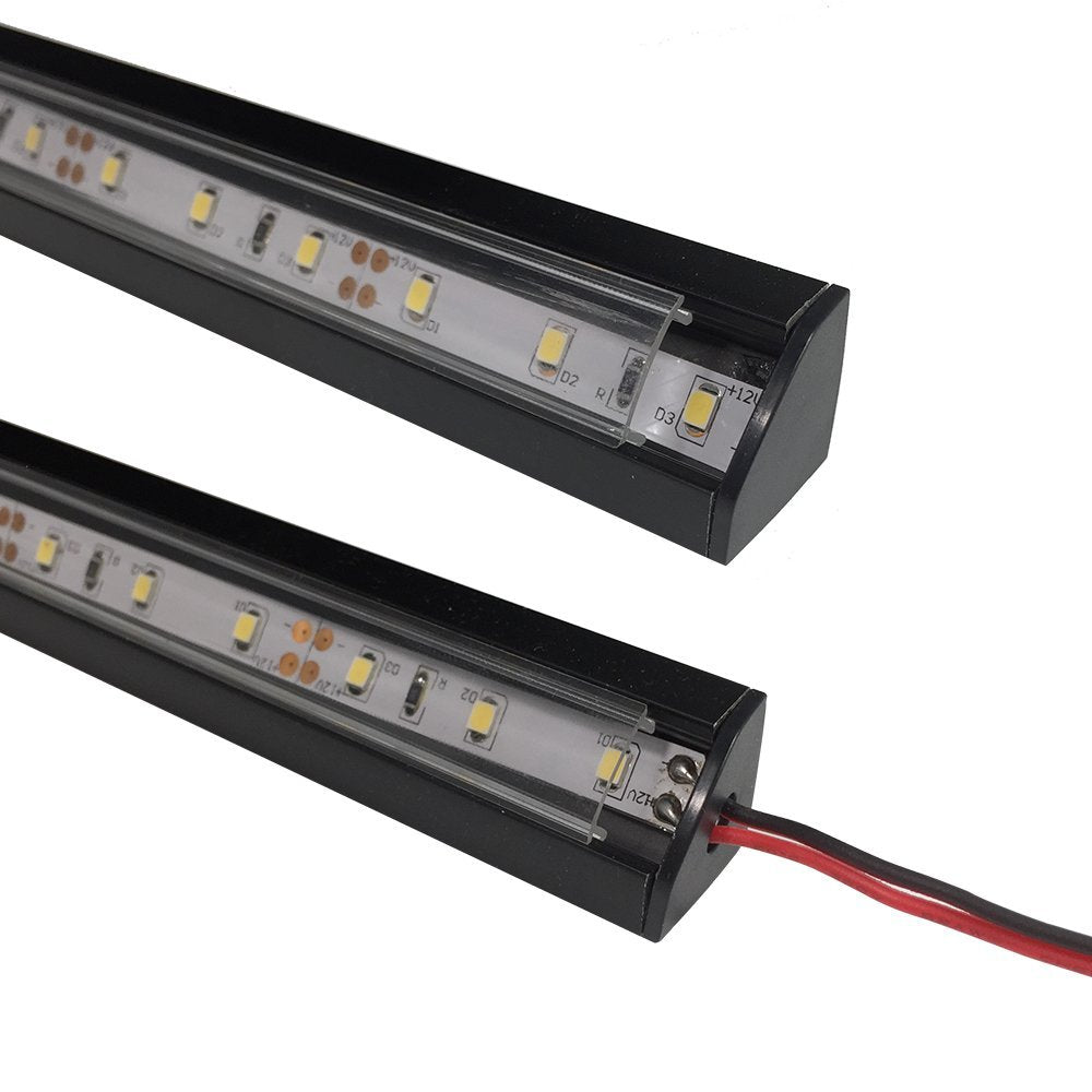 Black LED Profile V03 18x18mm V-Shape Corner LED Aluminum Channel System