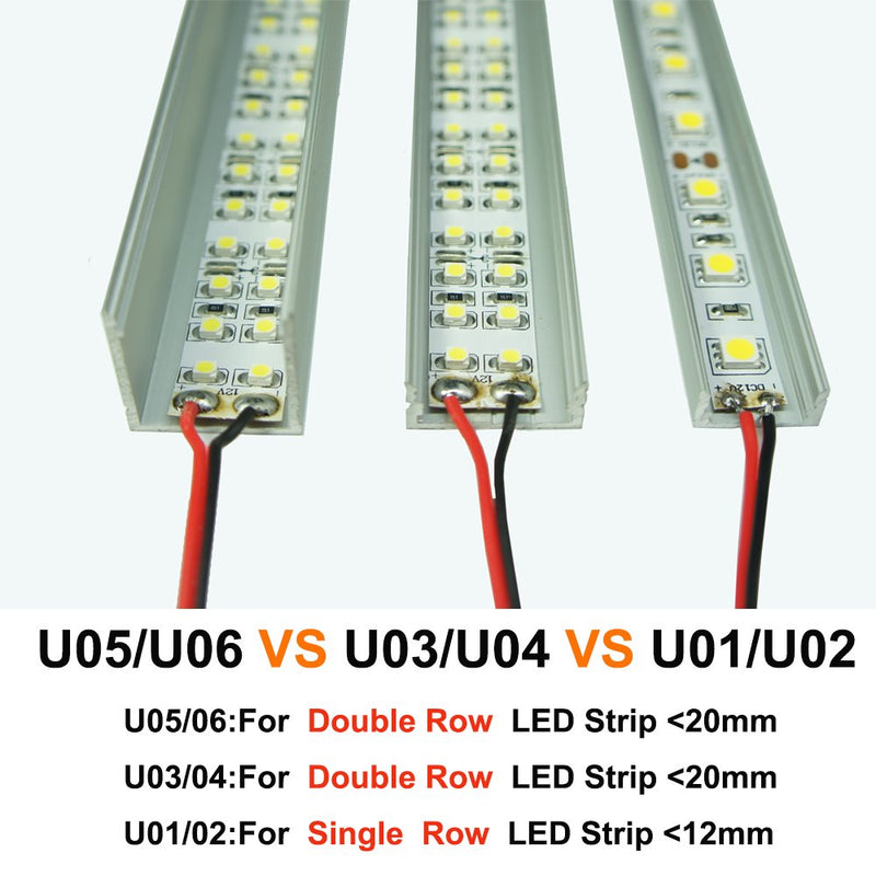 Silver U06 24x24mm U Shape LED Aluminum Profile Kit for LED Strip Light