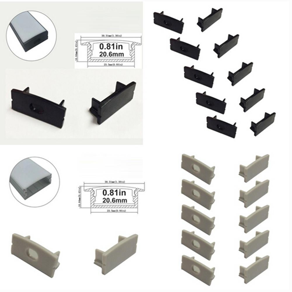 10pcs/5 Pair-Pack End Caps for LED Aluminum Channel