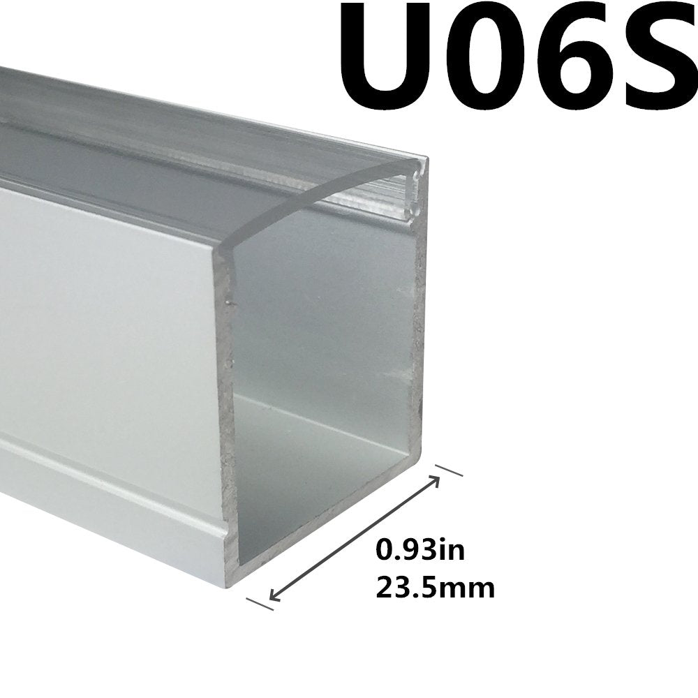 Silver U06 24x24mm U Shape LED Aluminum Profile Kit for LED Strip Light