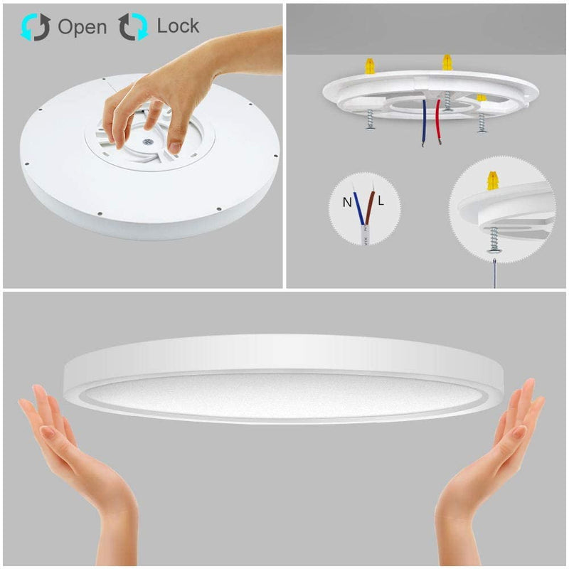 FREE SHIPPING 12 Inch 24W Flush Mounting Modern LED Ceiling Lights for Bedroom, Kitchen, Bathroom