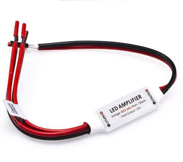 Mini Amplifier 2 Channel for 5V 12V or 24V for Single Color LED Flexible Strip Lights