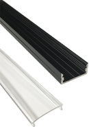 Black LED Aluminum Profile U04 10x23mm U-Shape LED Aluminum Channel System for LED Strips Installation