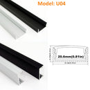 Seperate Aluminum Housing Only for U-Shape and V-Shape LED Aluminum Profile, Fit for U01, U02, U03, U04, U05, U06, V01, V02, V03